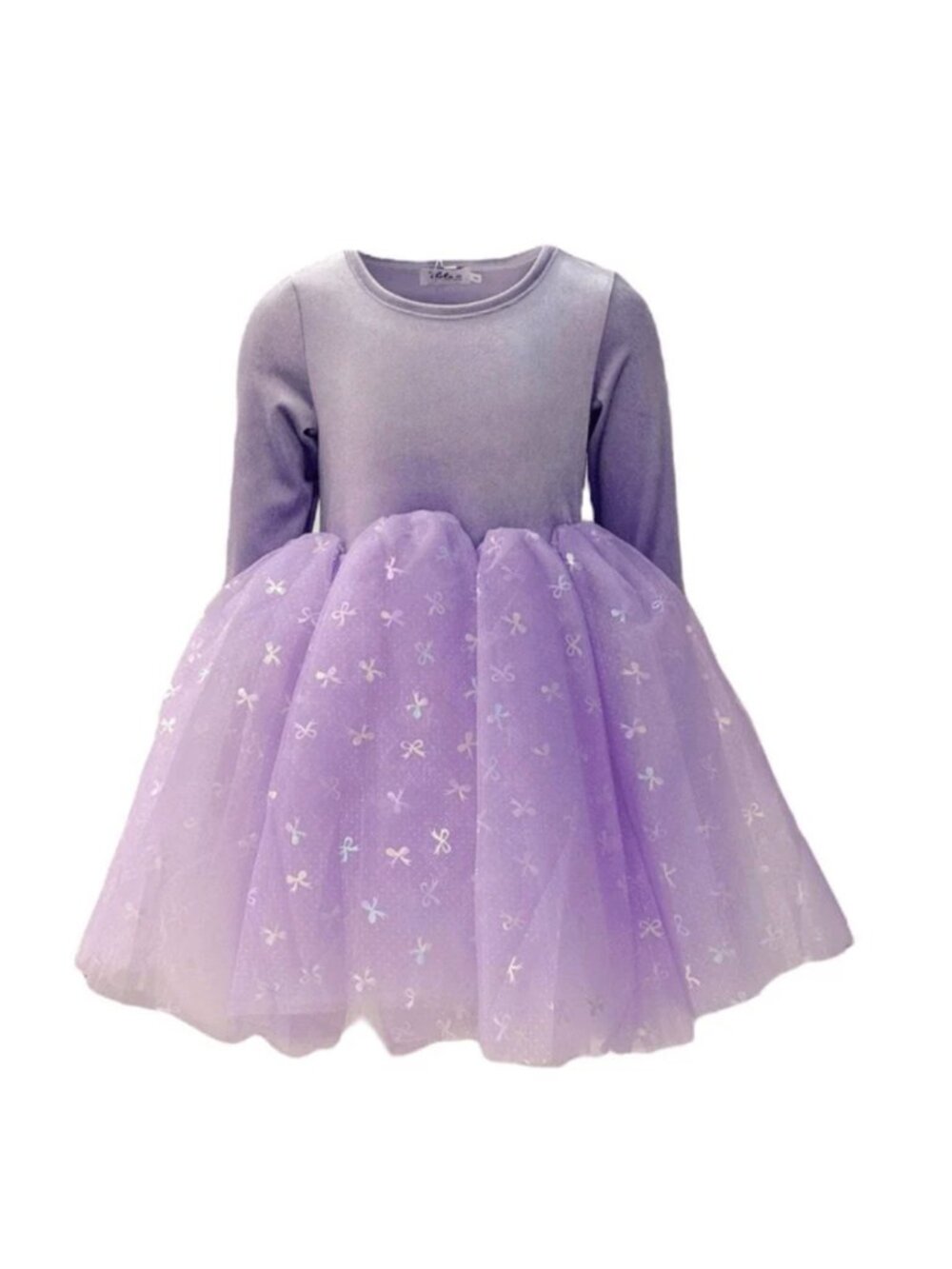 Lola + the Boys Ballerina Bow Dress Girls 8 Lavender Purple Crew Neck Tulle